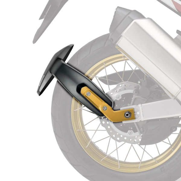 Pyramid Plastics Pyramid spray guard | matte black + gold arm | honda crf 1000 l africa twin 2016>2019